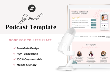 Podcast Showit Page Template, a Websites & App Template by Sugar Studios
