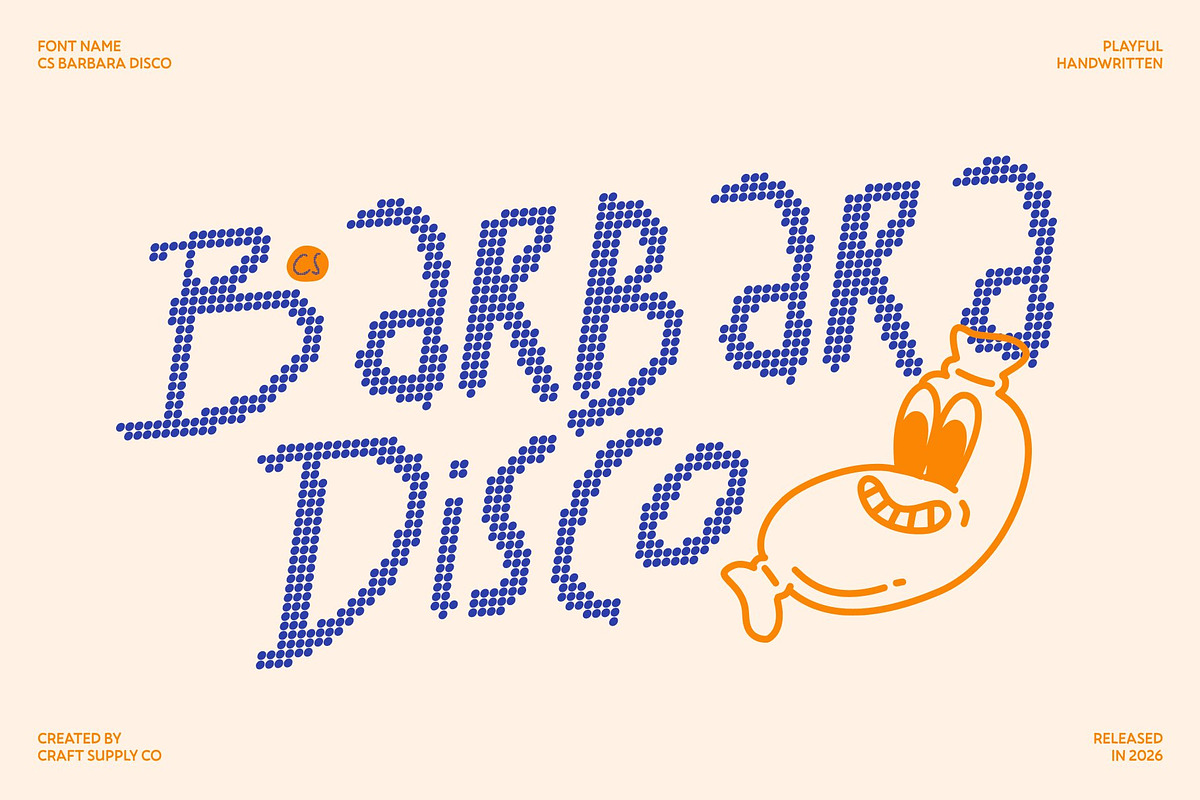 CS Barbara Disco, a Handwritten Font by Craft Supply Co. (Photo 1 of 8)