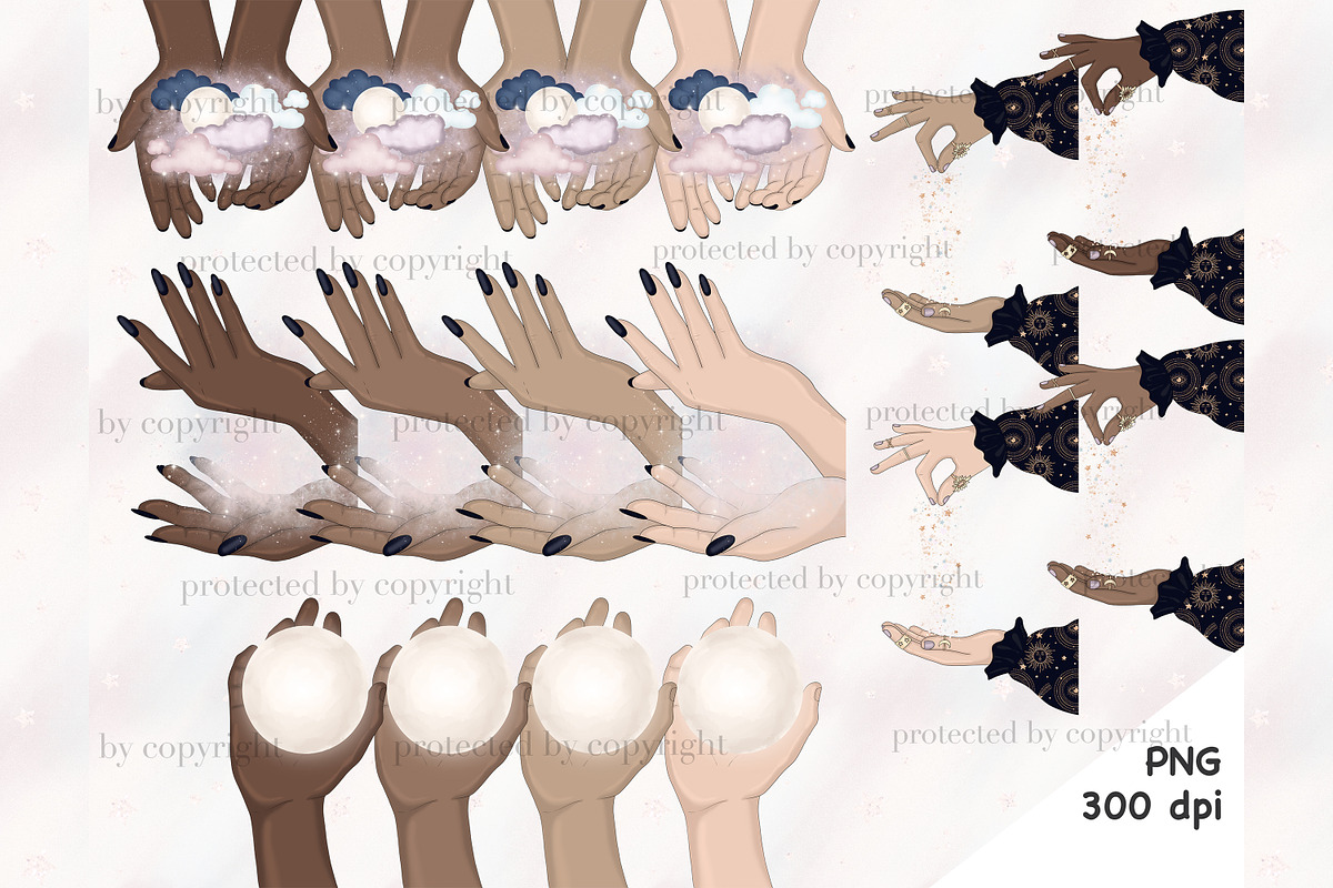Moon Clipart, a Decorative Illustration by GlamArtZhanna (Photo 3 of 4)