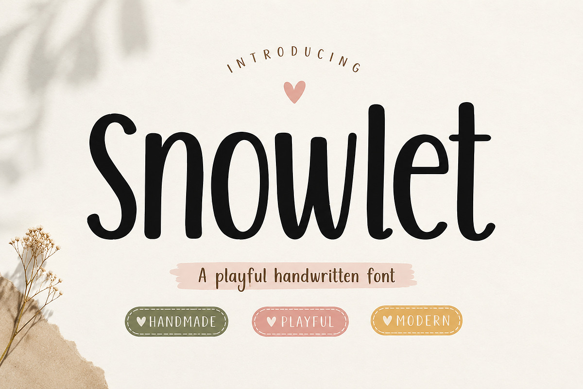 Snowlet, a Handwritten Font by Wow Magic (Photo 1 of 4)
