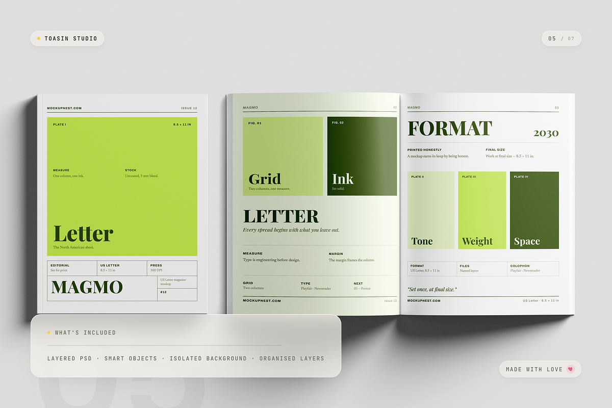 US Letter Magazine Mockup, a Books & Magazine Mockup by Toasin Studio (Photo 5 of 7)
