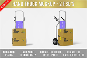 Hand Truck Mockup PSD