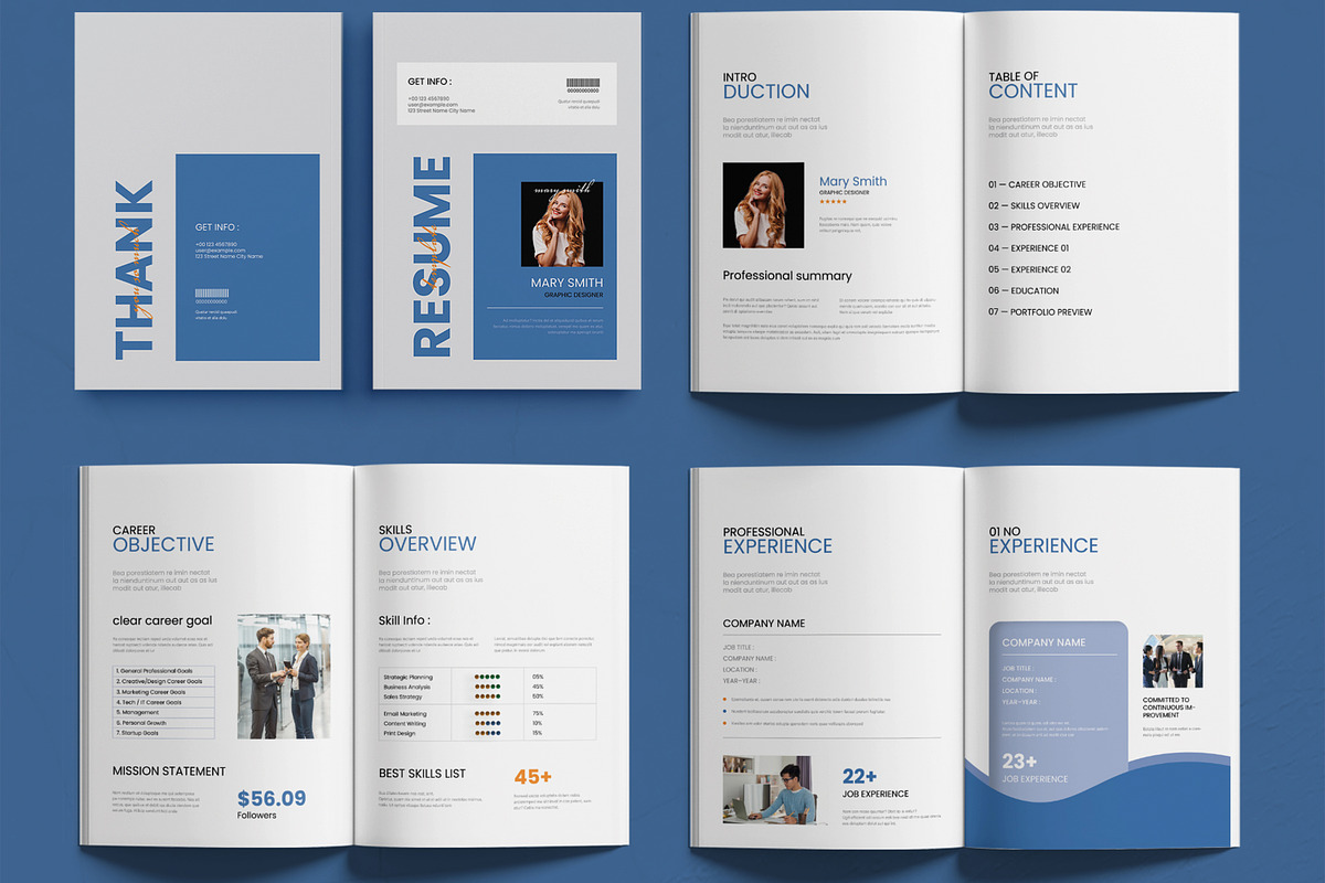 Resume Portfolio Booklet Layout, a Stationery Template by MightyDesign (Photo 2 of 6)