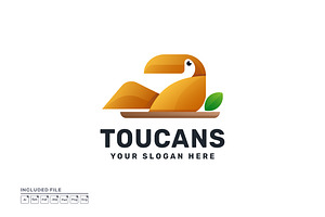 Toucan Nature Gradient Colorful Logo, a Branding & Logo Template by yuanesei