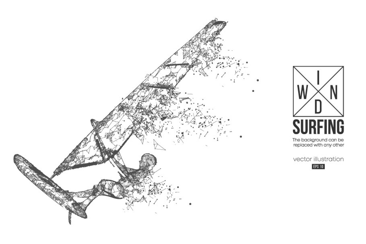 Silhouette of a windsurfer, a Sport Illustration by Matrosovv (Photo 4 of 4)