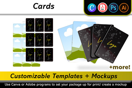 Playing Cards Mockup + Template, a Card Template by Korner