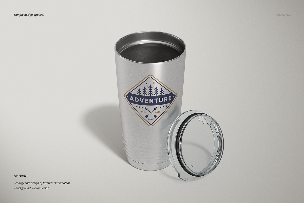 20oz Stainless Steel Tumbler Mockup, a Cups & Container Mockup by creatsy5 (Photo 13 of 17)