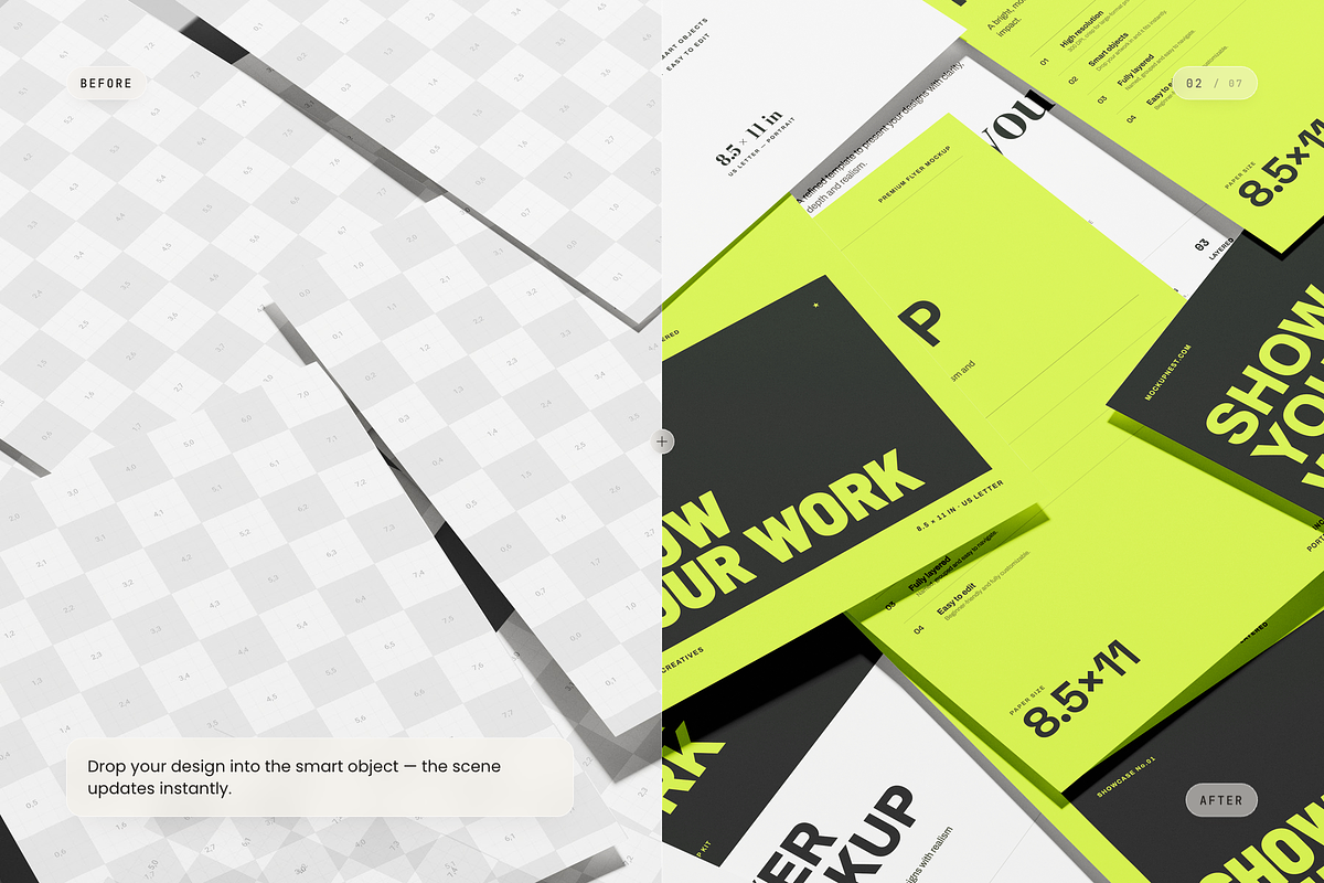 US Letter Flyer Mockup, an Advertising Mockup by Toasin Studio (Photo 2 of 7)