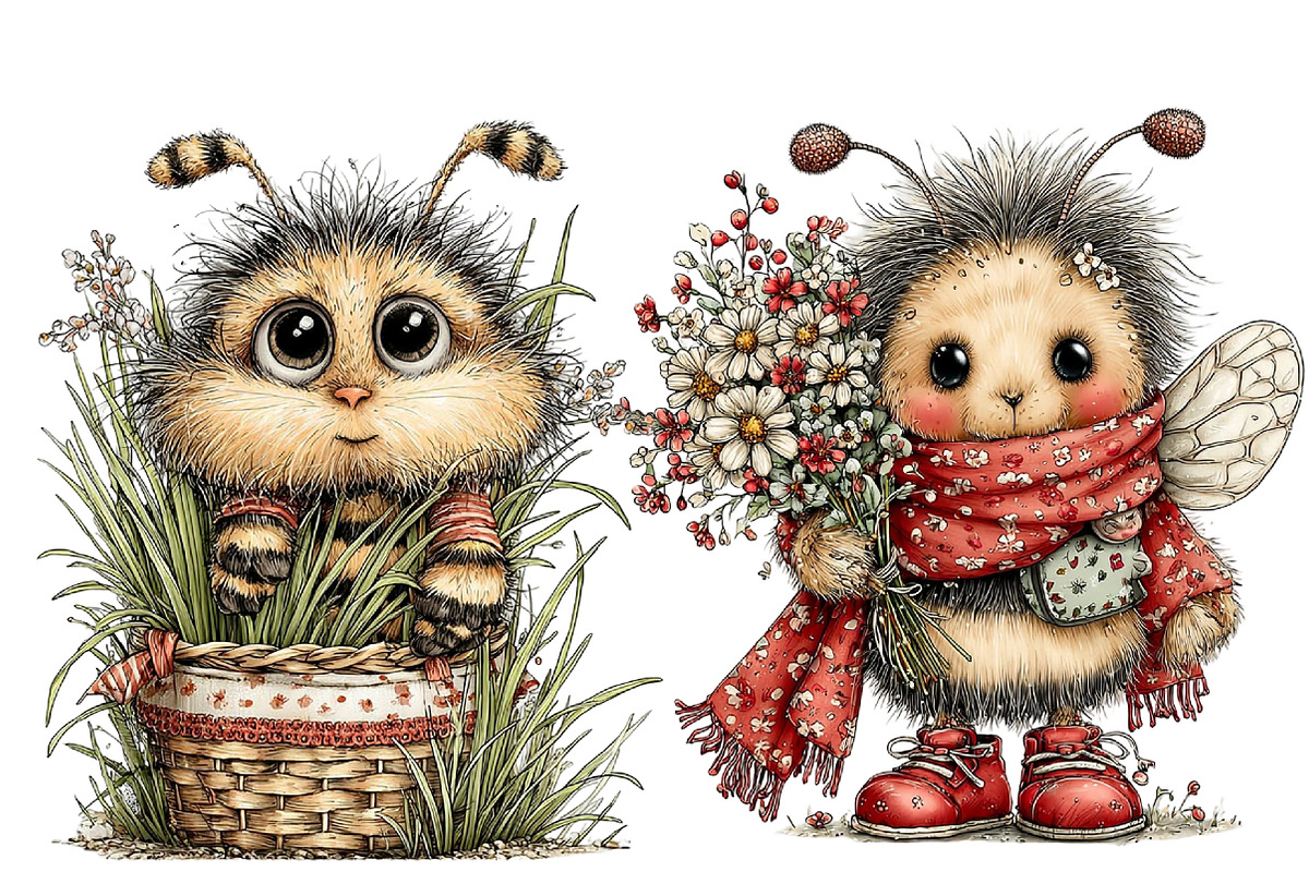 Whimsical Easter Bee Clipart, an Illustration by Designworld (Photo 5 of 6)