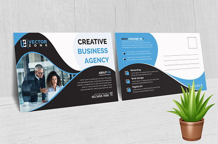 Creative business agency post card, a Card Template by Vectorzone