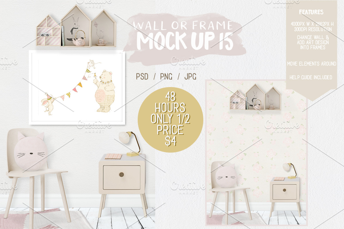 30 for $30 Kids Room MockUps + BONUS, a Product Mockup by Whimsicality (Photo 12 of 43)