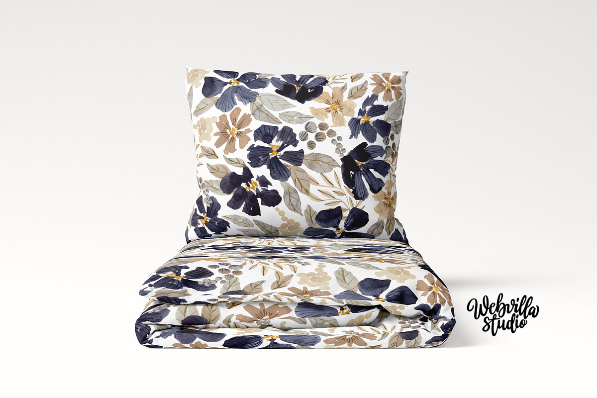 Delicate Nature Watercolor Pattern, a Pattern Graphic by Webvilla Studio
