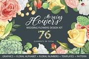 Wedding Graphics Morning Flowers Kit, a Decorative Illustration by Lisa's Balcony (Thumbnail 1 of 13)