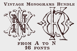 Vintage Monograms A To S PACK