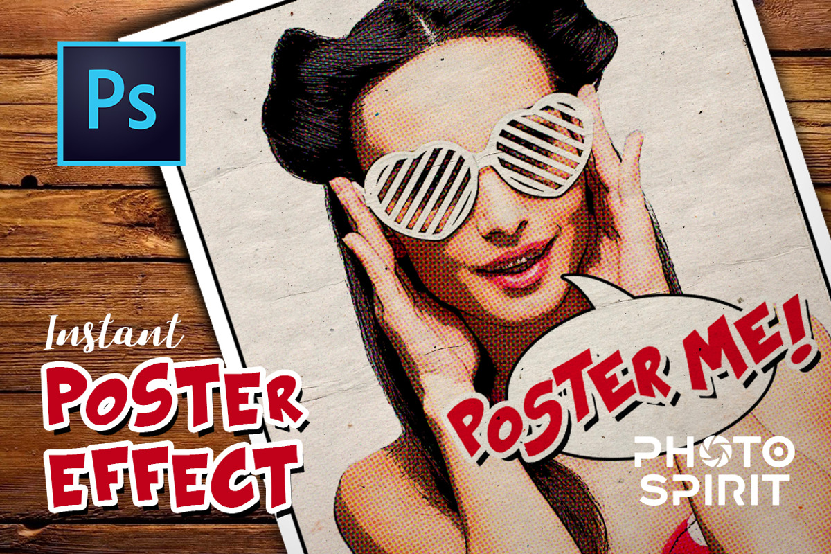 Instant Poster Effect PSD Template, a Product Mockup by PhotoSpirit (Photo 1 of 8)