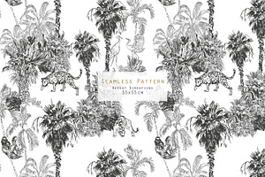 Toile Wildlife. Seamless Patterns