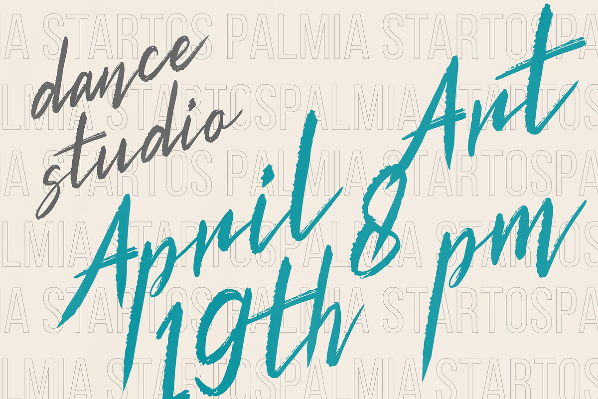 Palmia Startos | Retro Brush Script, a Script Font by gracetype_studio (Photo 11 of 15)