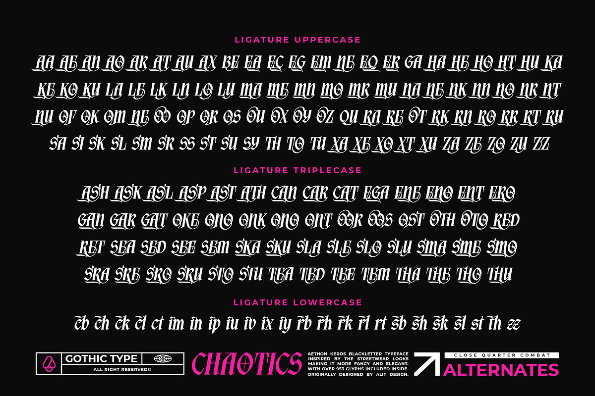 Aethon Keros Typeface, a Blackletter Font by alit design (Photo 18 of 20)