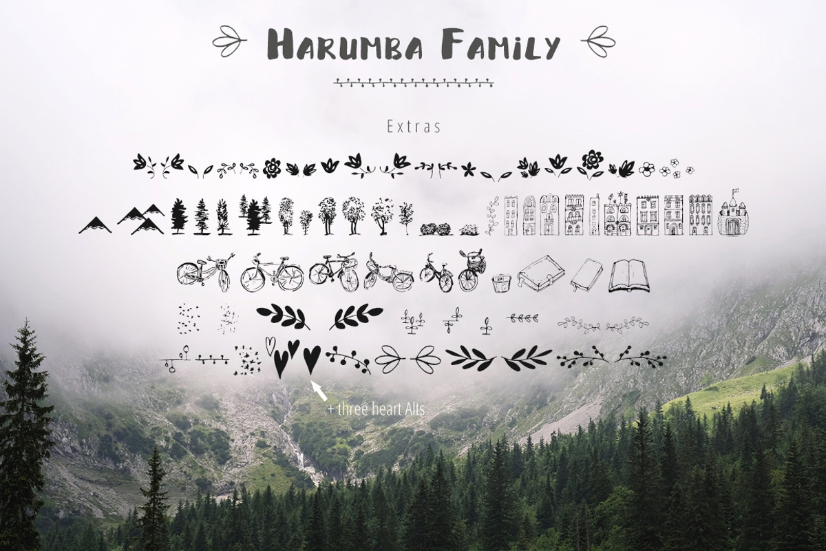 Harumba Brush font preview 5