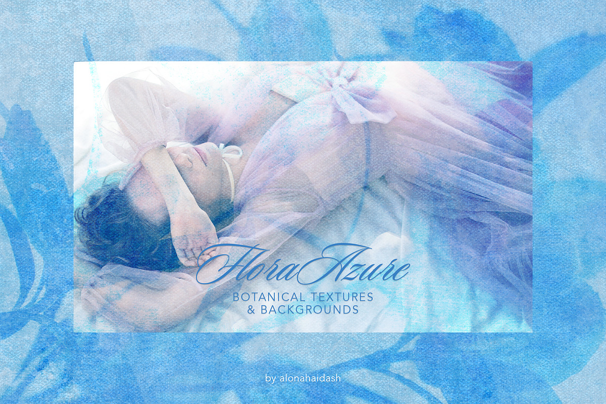 Flora Azure Blue Botanicals, a Background Graphic by alonahaidash (Photo 9 of 15)