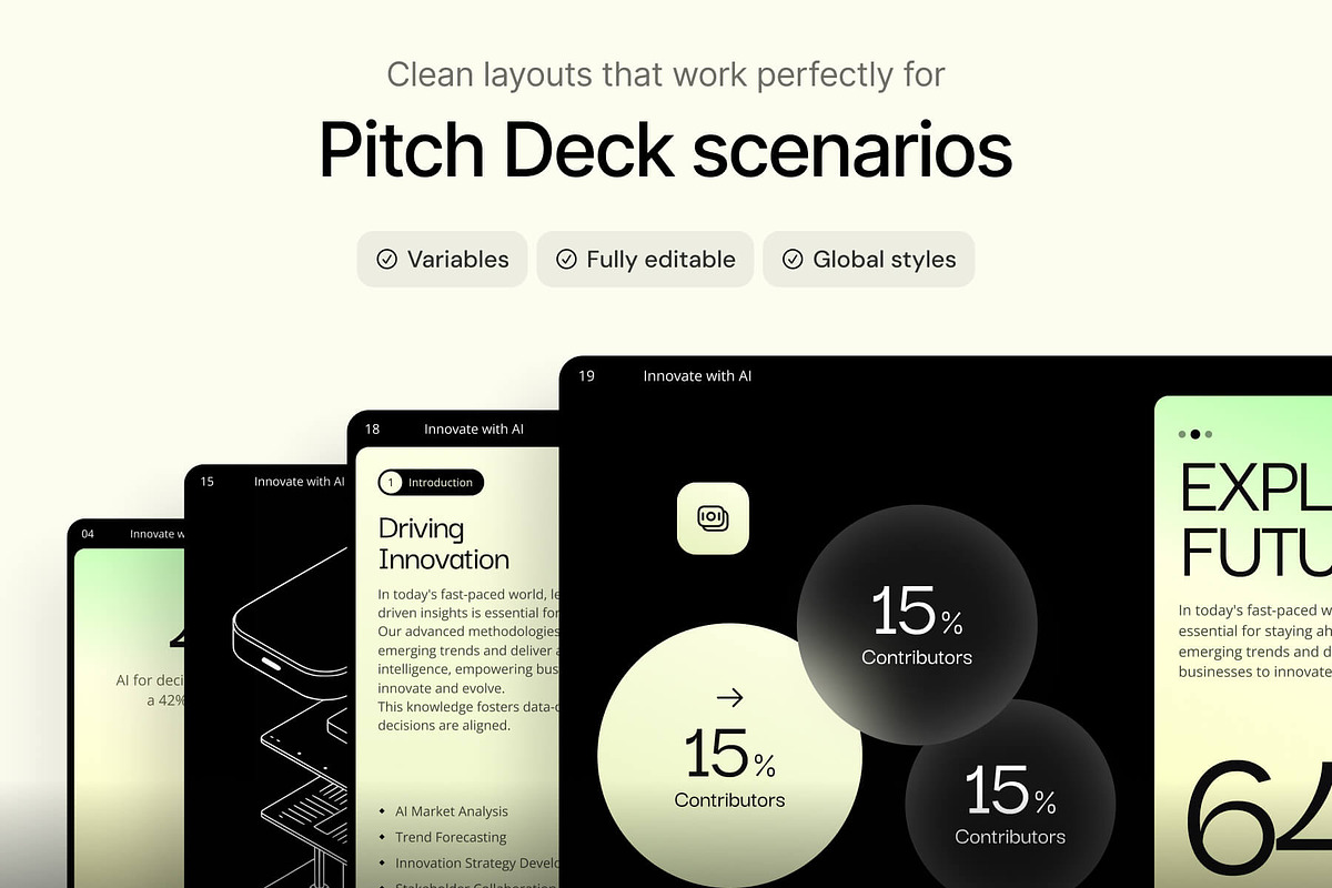 Pitch Deck System: Figma Templates, a Presentation Template by VladTyzun (Photo 2 of 11)