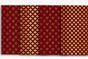 Burgundy Gold Digital Paper