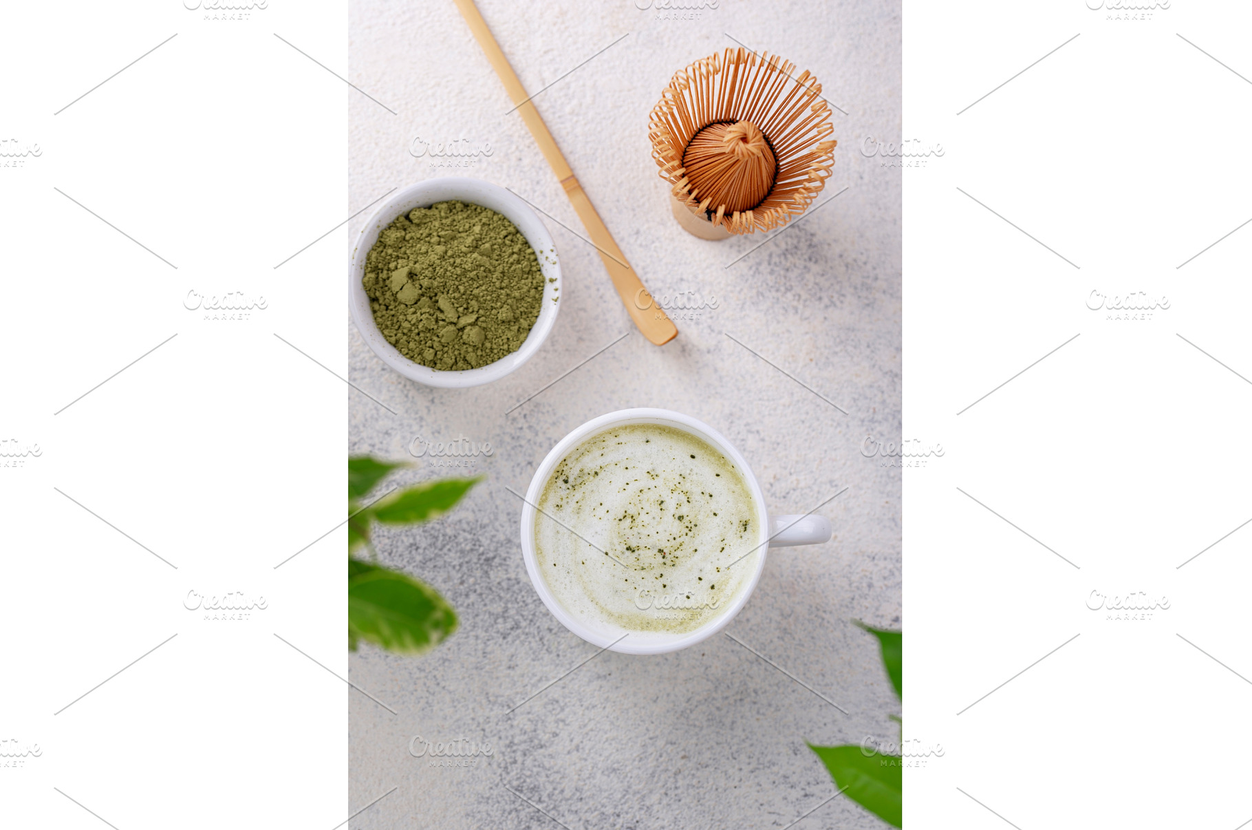 Green healthy matcha latte drink, a Food & Drink Photo by Yulia Furman