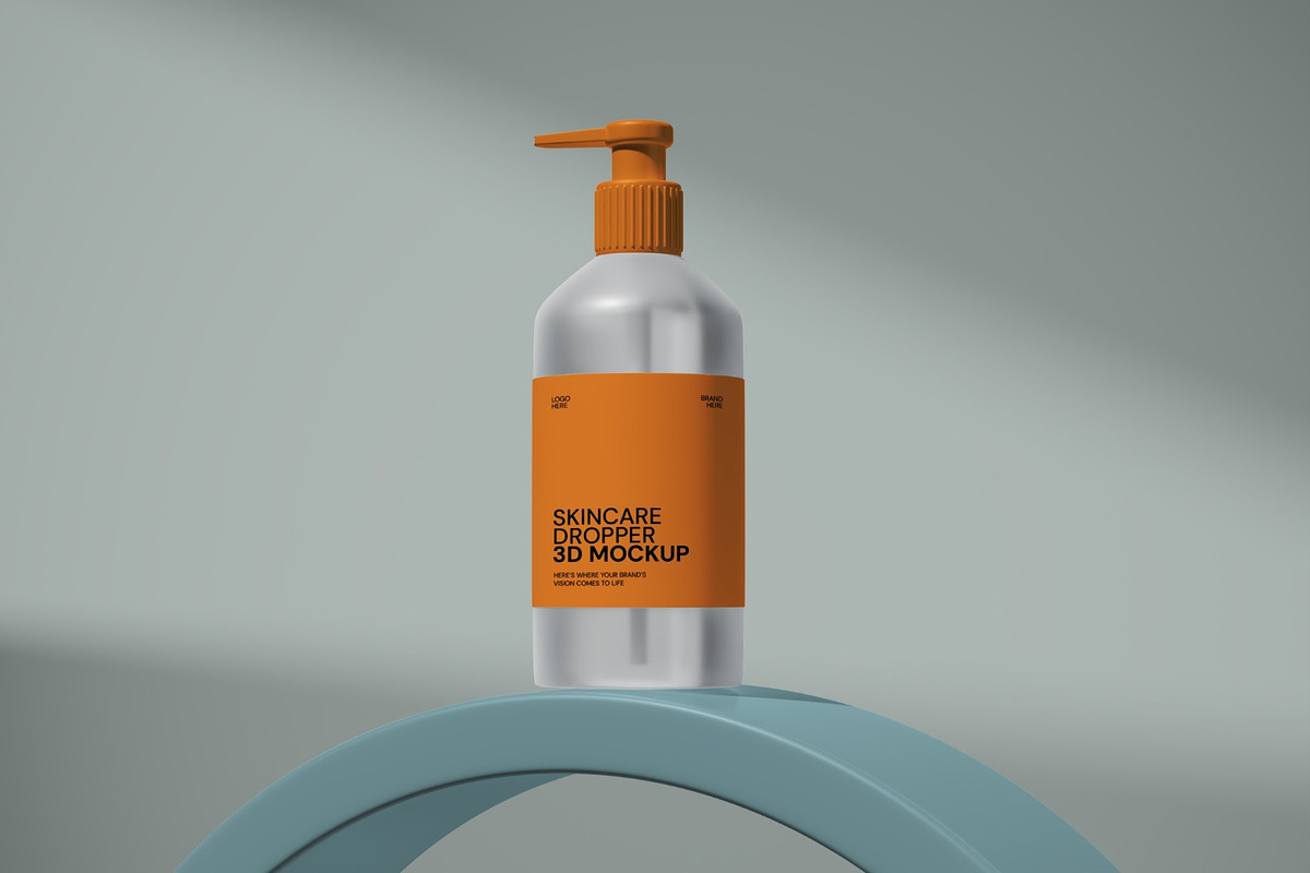 Skincare Dropper 3D Mockup, a Packaging Mockup by graphicook (Photo 2 of 4)