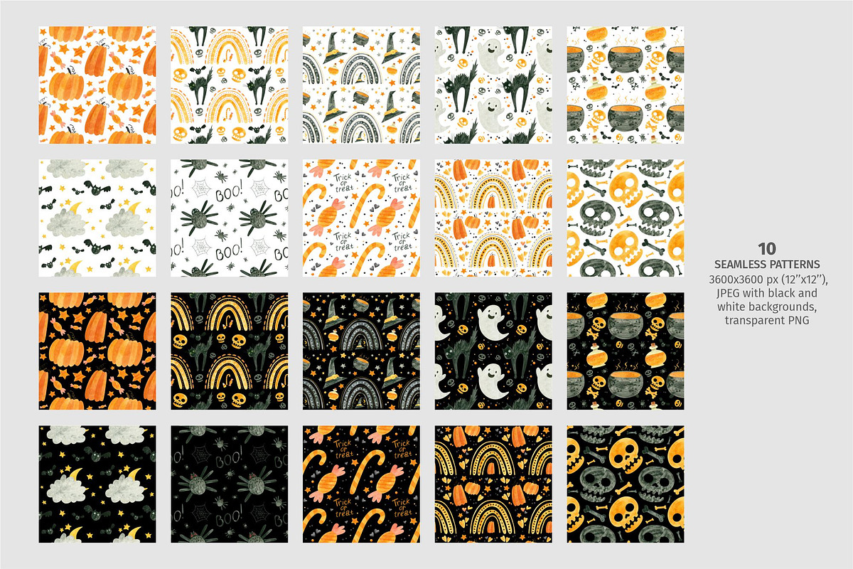 Orange Halloween Clipart & Patterns, an Object Graphic by Valin Malin (Photo 7 of 14)