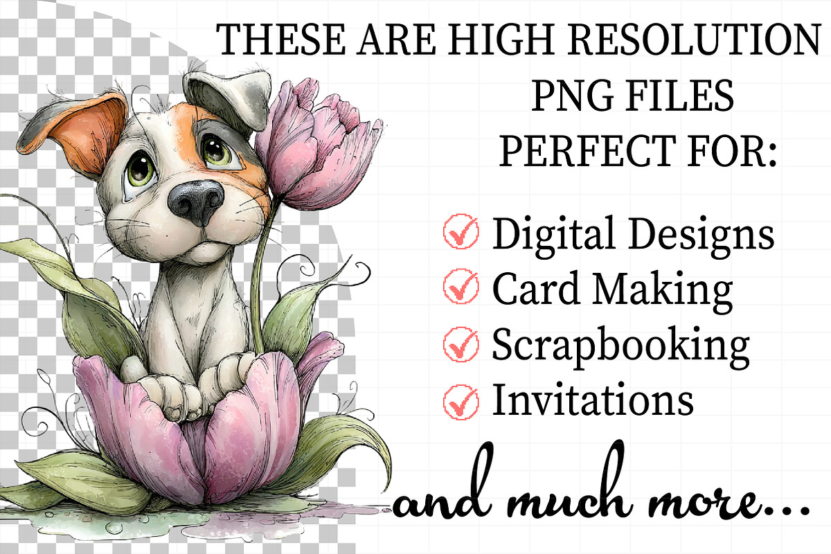 Spring Dog Clipart Set Bundle, an Illustration by Daily.Designs (Photo 2 of 7)