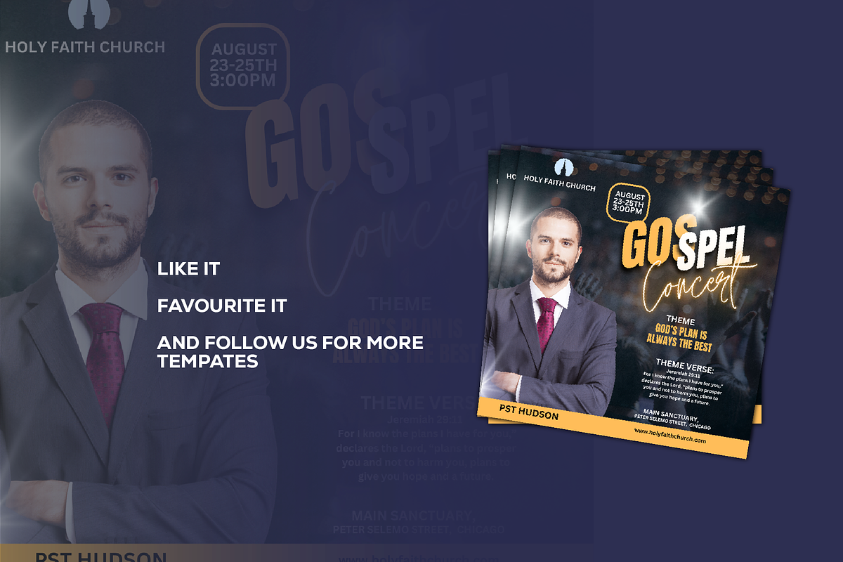 Church Flyer Canva Template, a Social Media Template by Sipi_Graphics (Photo 3 of 3)