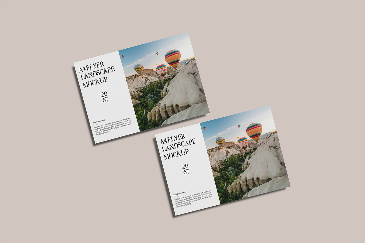 A4 Flyer Landscape Mockup, an Advertising Mockup by Bangdastudio (Photo 7 of 9)