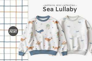 Sea patterns collection for fabric