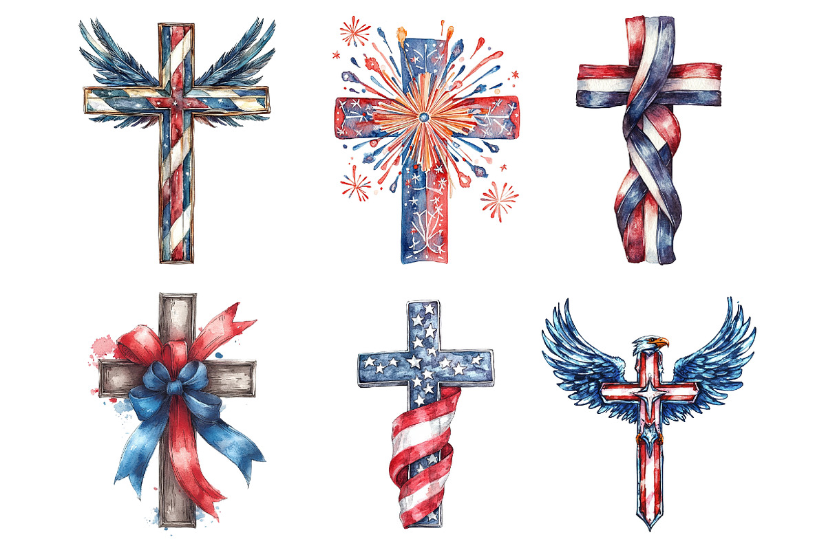 Vintage Patriotic Cross PNG, an Illustration by SinaCreation (Photo 3 of 5)