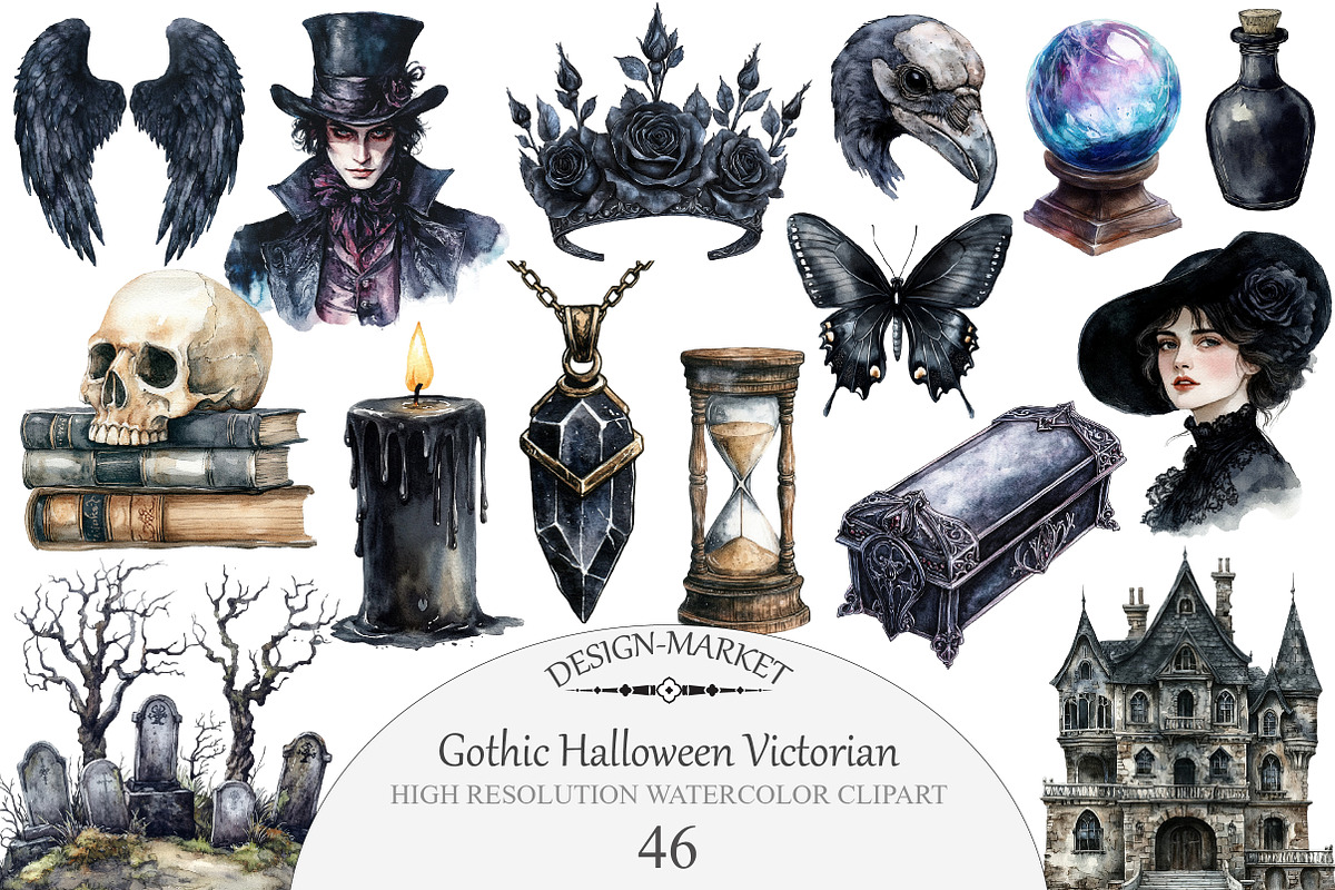 Gothic Halloween Victorian, an Illustration by Design Market (Photo 1 of 5)