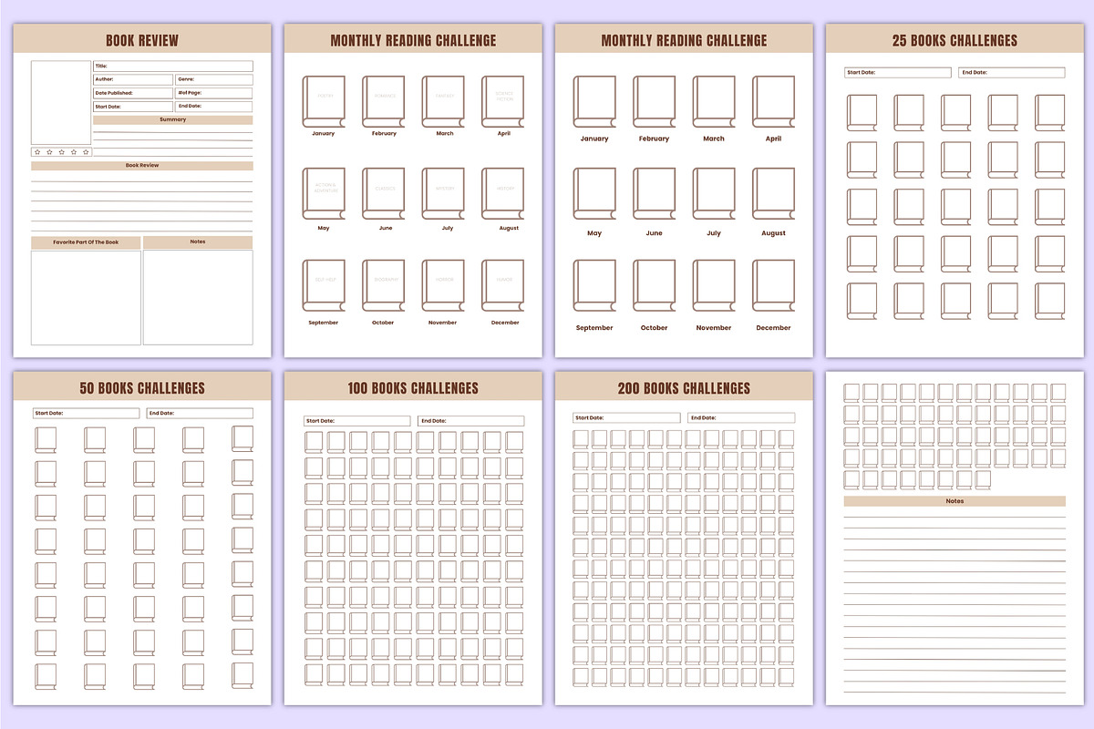 2026 Reading Journal Bundle Canva, a Stationery Template by Mustafiz (Photo 7 of 8)