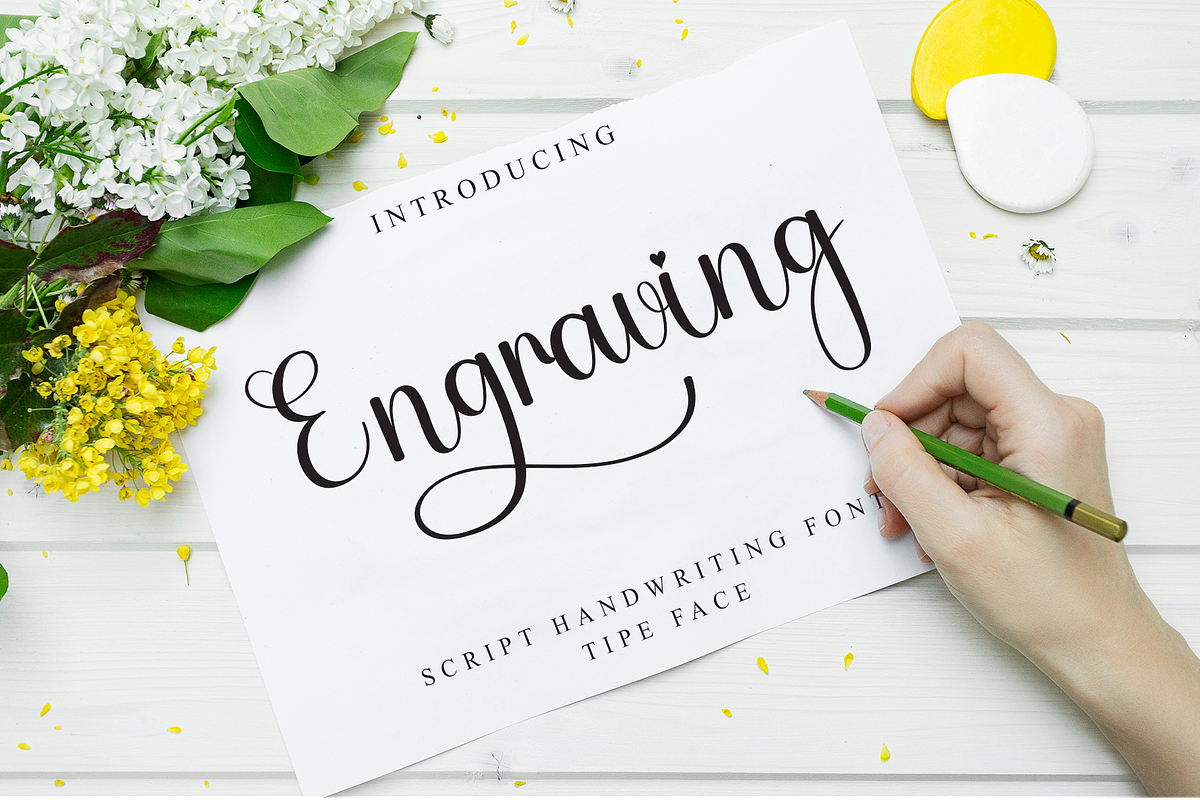 Engraving, a Handwritten Font by InermediaSTUDIO (Photo 1 of 8)
