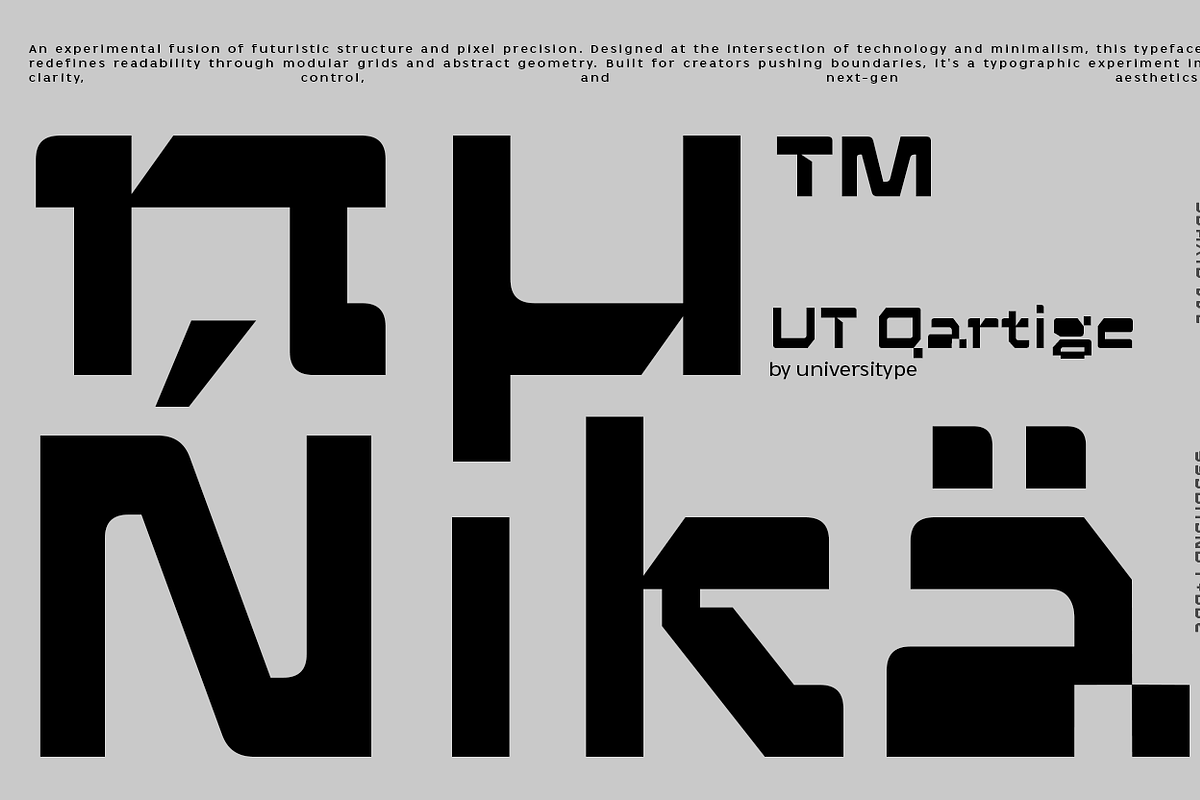 UT Qartige - A Technofuturistic Font, a Font by Universitype (Photo 2 of 12)