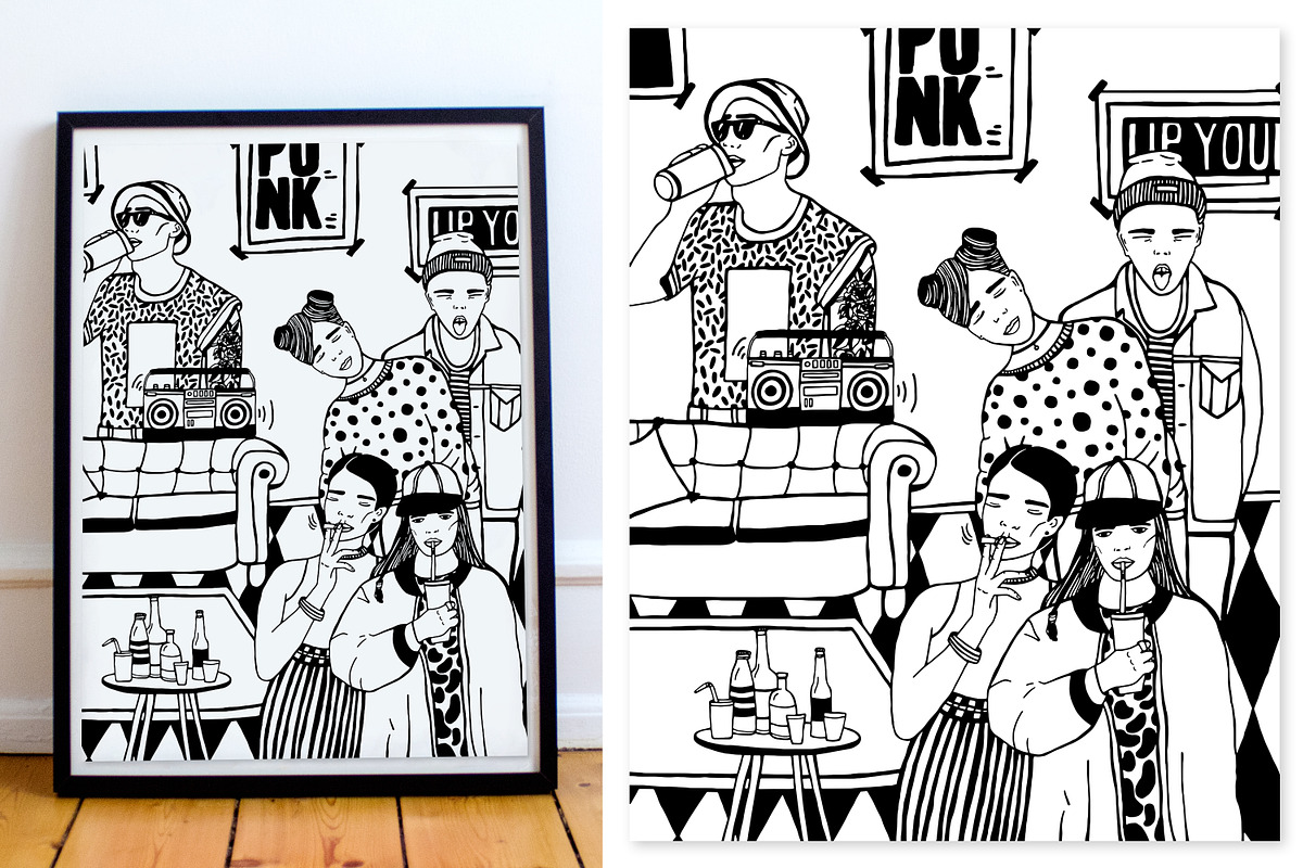 Home party with young people poster, a Person Illustration by Good Studio (Photo 2 of 5)