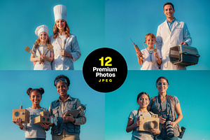 Kids Pretend Professions Photo Pack, a Person Photo by Elite Mockups