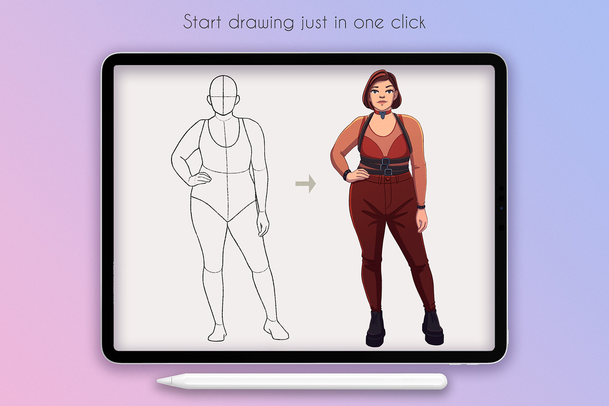 10 Realistic Plus Size Female Body, a Brush Add-On by SmuffizStudio (Photo 3 of 3)