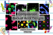 8 Neon Themed Composition Book Cover, a Pattern Graphic by SmallTownDigital (Thumbnail 2 of 4)