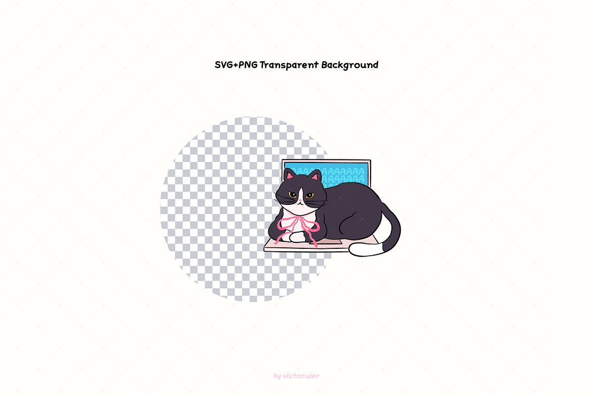 Tuxedo Cat Clipart Bundle, an Animal Illustration by Victoruler (Photo 3 of 9)