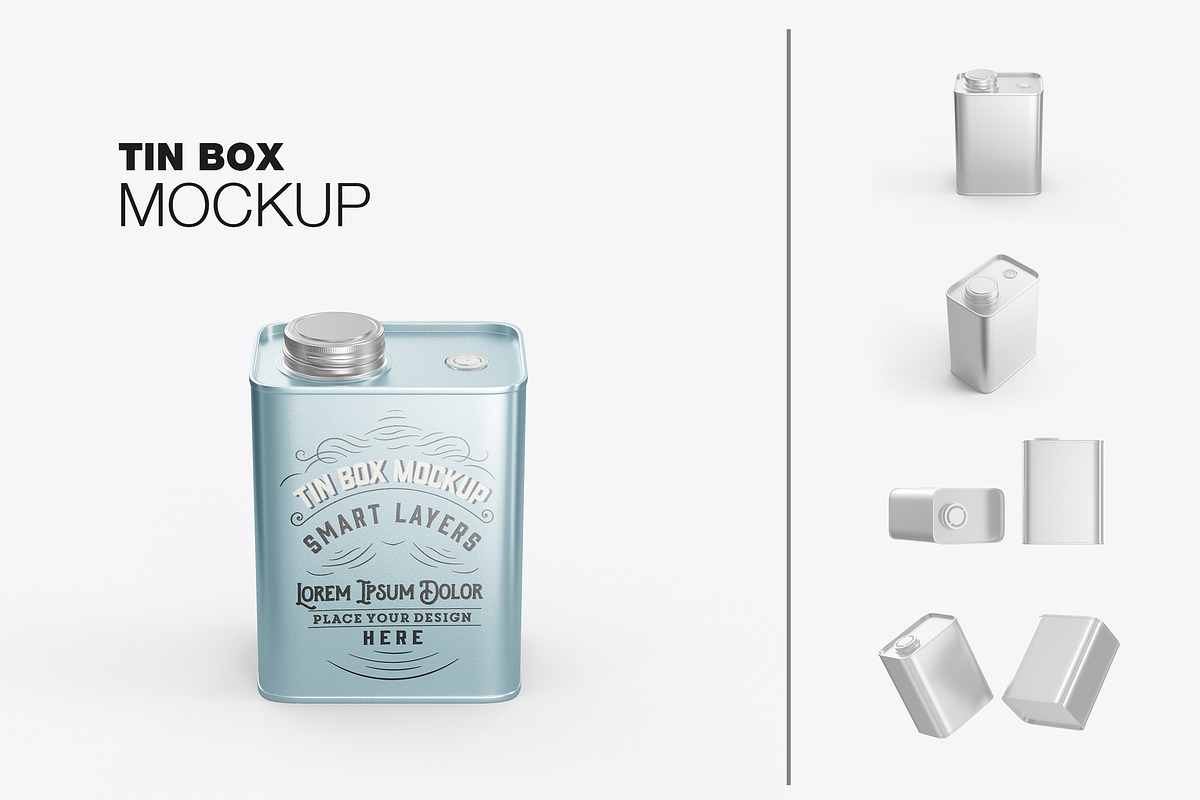 Colored Oil Tin Mockup, a Product Mockup by OneVectorStock