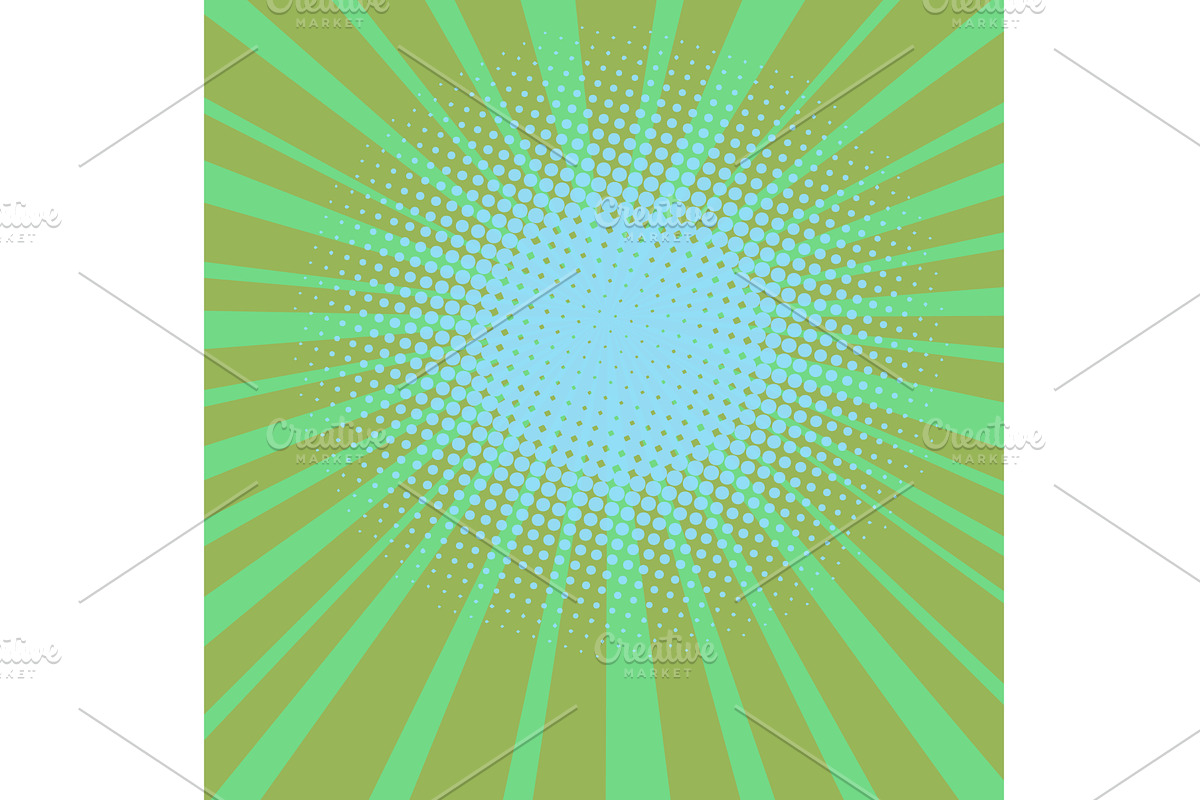 green rays pop art halftone, a Person Illustration by studiostoks