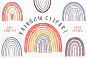 Watercolor Rainbow Clipart PNG, a Decorative Illustration by Kat Anti (Thumbnail 1 of 6)