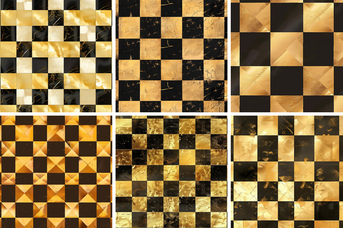 Gold Checkerboard Seamless Patterns, a Pattern Graphic by PrintablesByFranklyn (Photo 4 of 4)