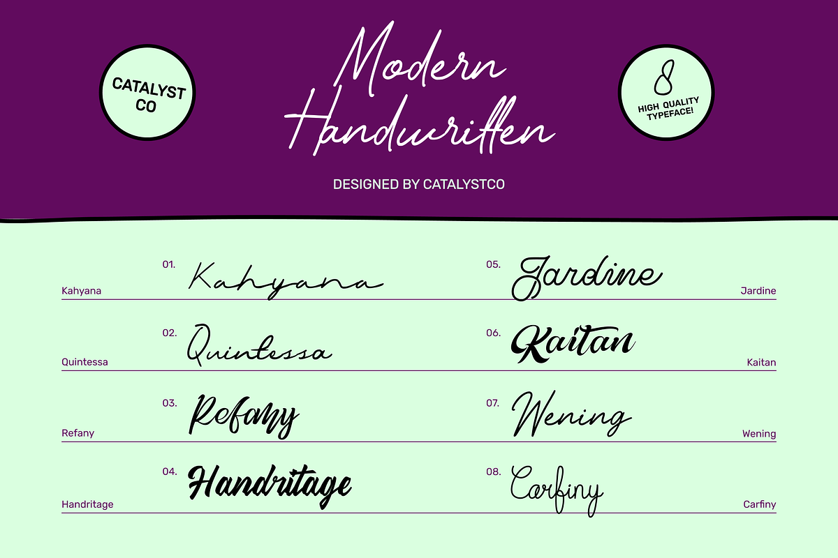 Modern Handwritten Typeface Font, a Handwritten Font by Catalystco Studio (Photo 2 of 11)