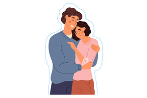 Young man comforts and protects, a Person Illustration by Vectorbuum