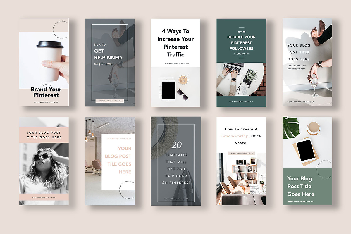 Pinterest Pin Templates, a Social Media Template by The Shop by Here ...